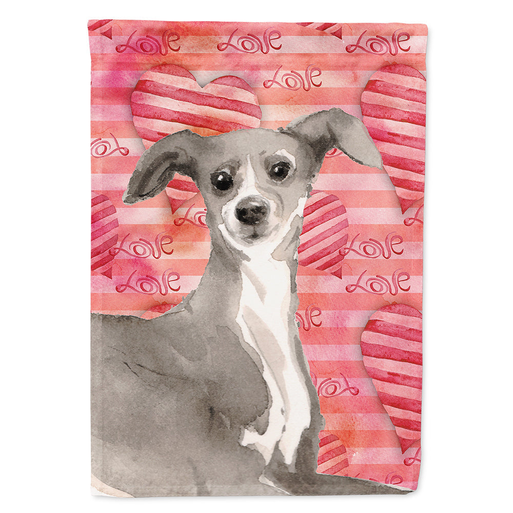 Italian Greyhound Love House Flag 28x40 Porch Sleeve Pole Decorative Outside Yard Banner Artwork Wall Hanging, Polyester