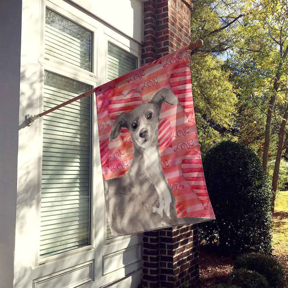 Italian Greyhound Love House Flag 28x40 Porch Sleeve Pole Decorative Outside Yard Banner Artwork Wall Hanging, Polyester