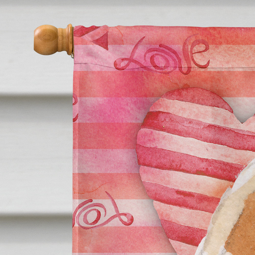 Yellow Labrador #2 Love House Flag 28x40 Porch Sleeve Pole Decorative Outside Yard Banner Artwork Wall Hanging, Polyester