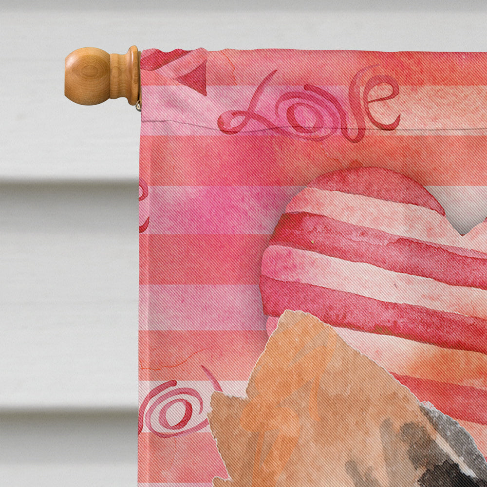 Long Haired Chihuahua Love House Flag 28x40 Porch Sleeve Pole Decorative Outside Yard Banner Artwork Wall Hanging, Polyester