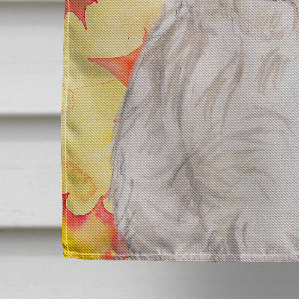 Westie Fall House Flag 28x40 Porch Sleeve Pole Decorative Outside Yard Banner Artwork Wall Hanging, Polyester