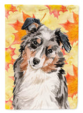 Australian Shepherd Fall House Flag 28x40 Porch Sleeve Pole Decorative Outside Yard Banner Artwork Wall Hanging, Polyester