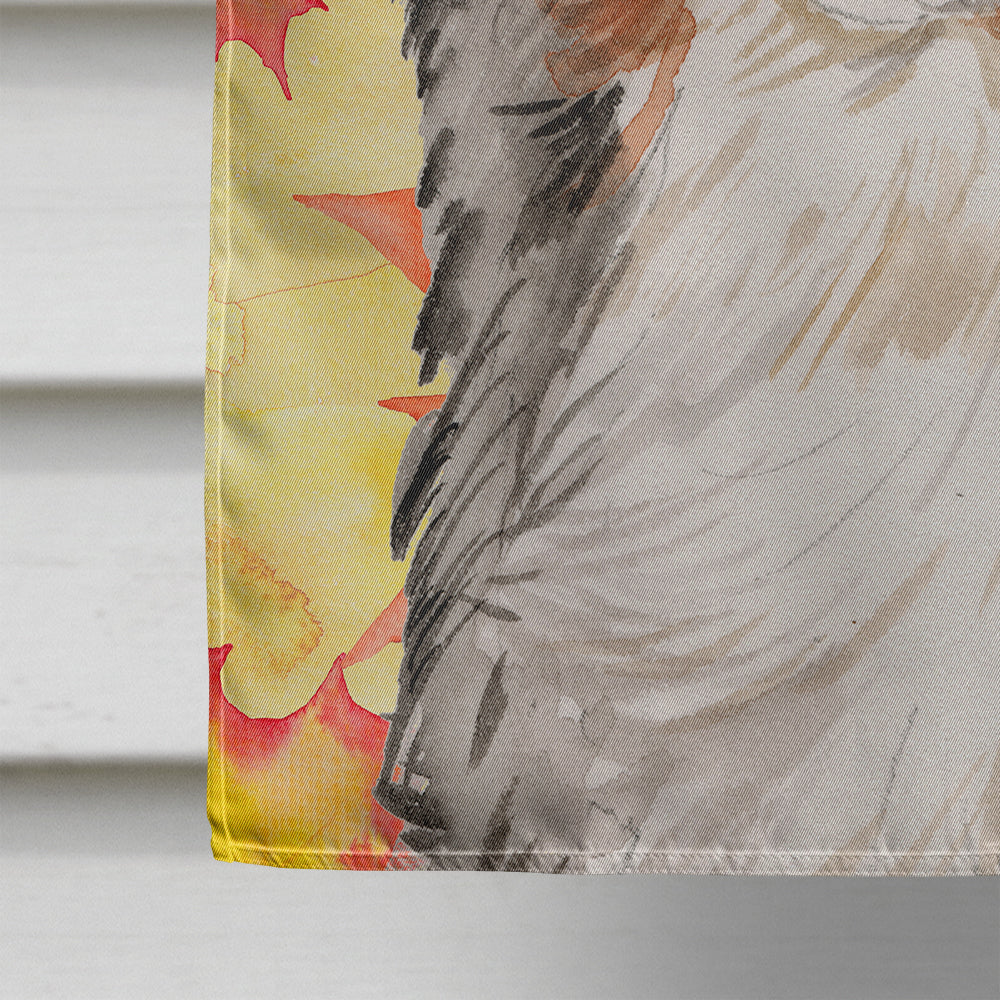 Australian Shepherd Fall House Flag 28x40 Porch Sleeve Pole Decorative Outside Yard Banner Artwork Wall Hanging, Polyester