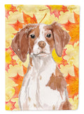 Brittany Spaniel Fall House Flag 28x40 Porch Sleeve Pole Decorative Outside Yard Banner Artwork Wall Hanging, Polyester