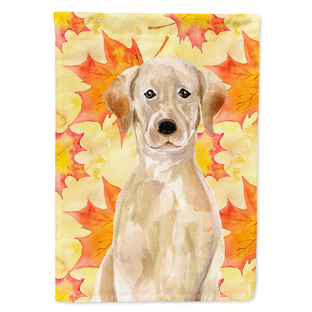 Yellow Labrador Fall House Flag 28x40 Porch Sleeve Pole Decorative Outside Yard Banner Artwork Wall Hanging, Polyester