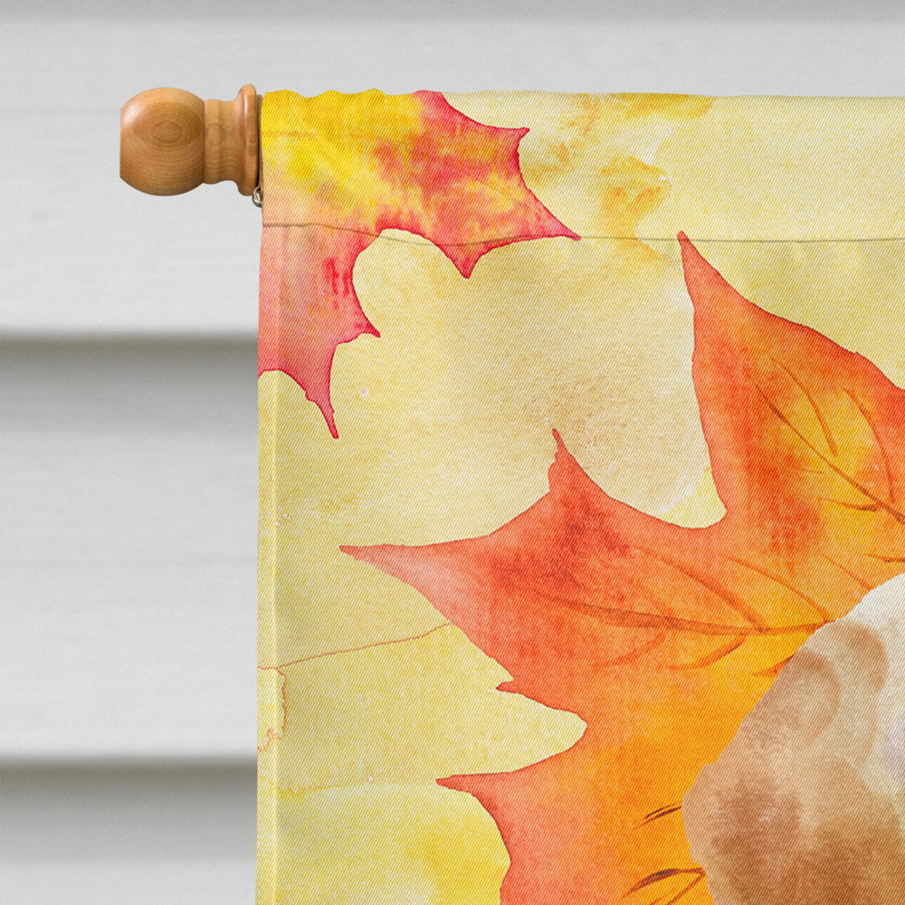 Yellow Labrador Fall House Flag 28x40 Porch Sleeve Pole Decorative Outside Yard Banner Artwork Wall Hanging, Polyester