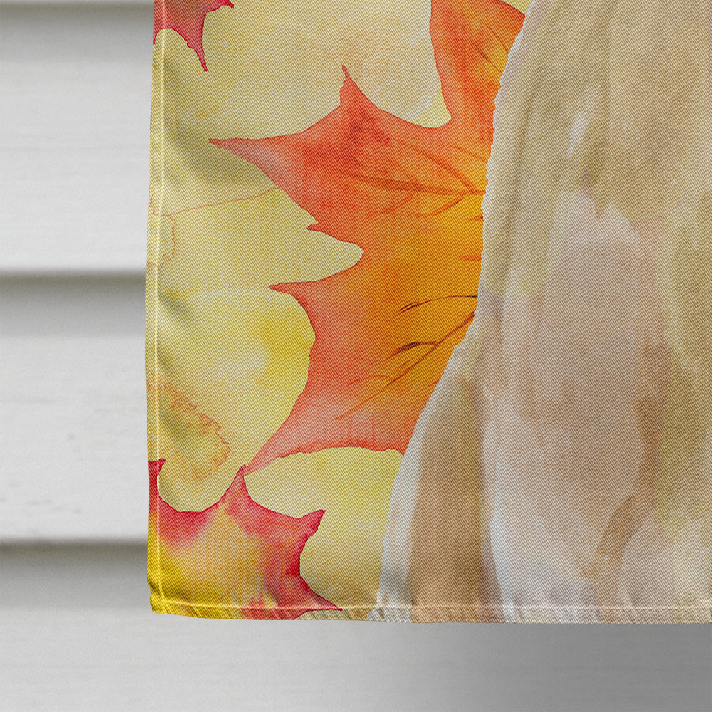 Yellow Labrador Fall House Flag 28x40 Porch Sleeve Pole Decorative Outside Yard Banner Artwork Wall Hanging, Polyester