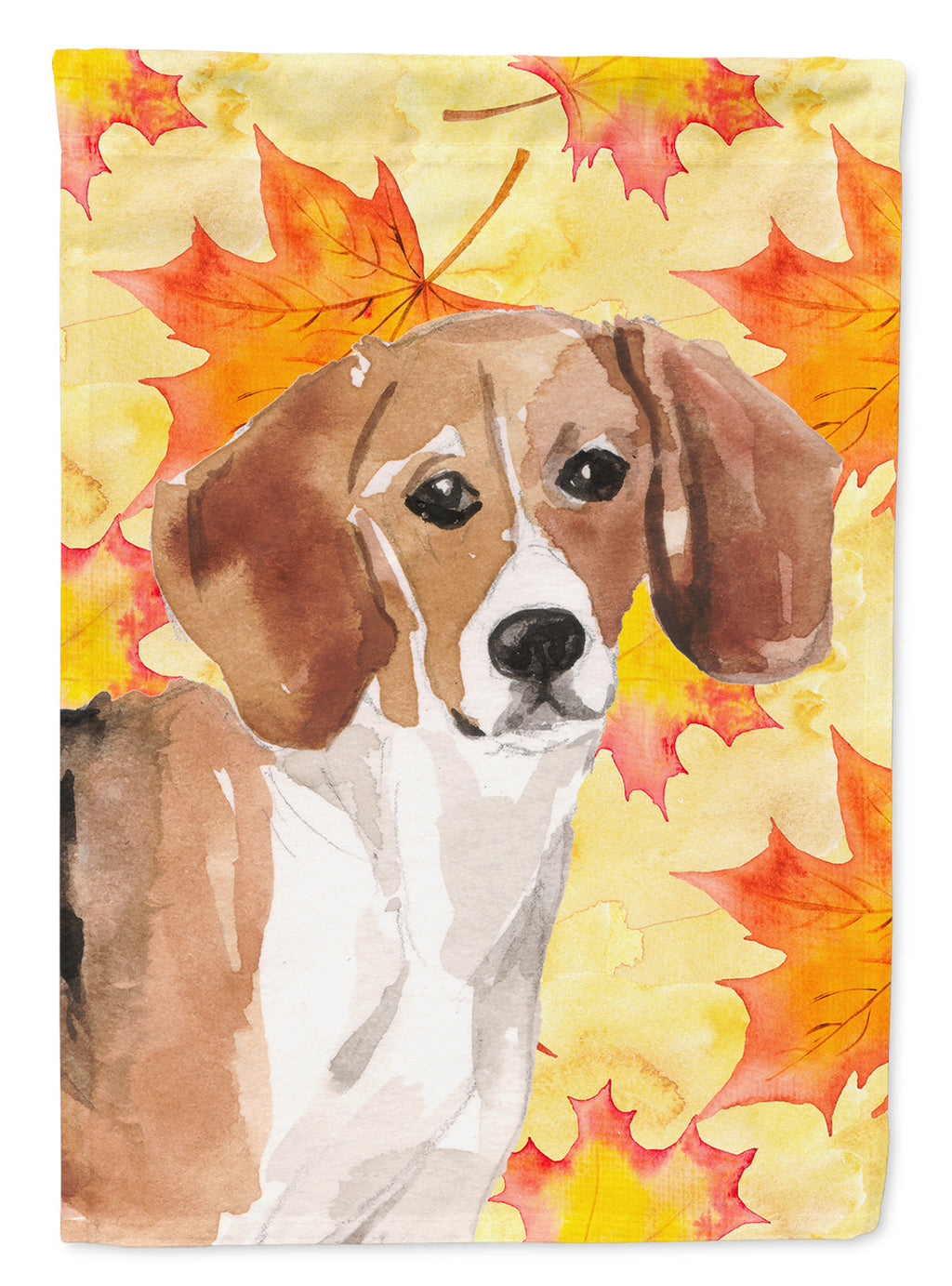 Beagle Fall House Flag 28x40 Porch Sleeve Pole Decorative Outside Yard Banner Artwork Wall Hanging, Polyester
