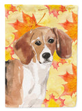 Beagle Fall House Flag 28x40 Porch Sleeve Pole Decorative Outside Yard Banner Artwork Wall Hanging, Polyester