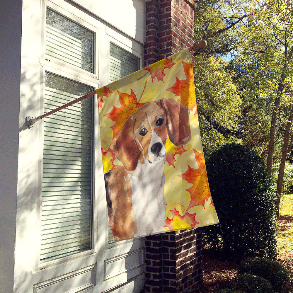 Beagle Fall House Flag 28x40 Porch Sleeve Pole Decorative Outside Yard Banner Artwork Wall Hanging, Polyester