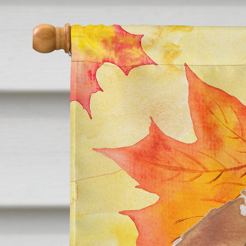 Beagle Fall House Flag 28x40 Porch Sleeve Pole Decorative Outside Yard Banner Artwork Wall Hanging, Polyester