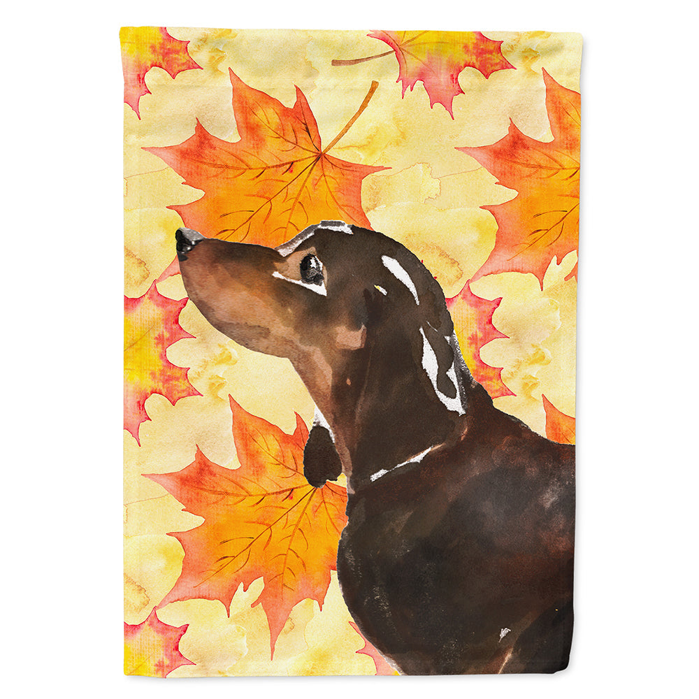 Black and Tan Dachshund Fall House Flag 28x40 Porch Sleeve Pole Decorative Outside Yard Banner Artwork Wall Hanging, Polyester