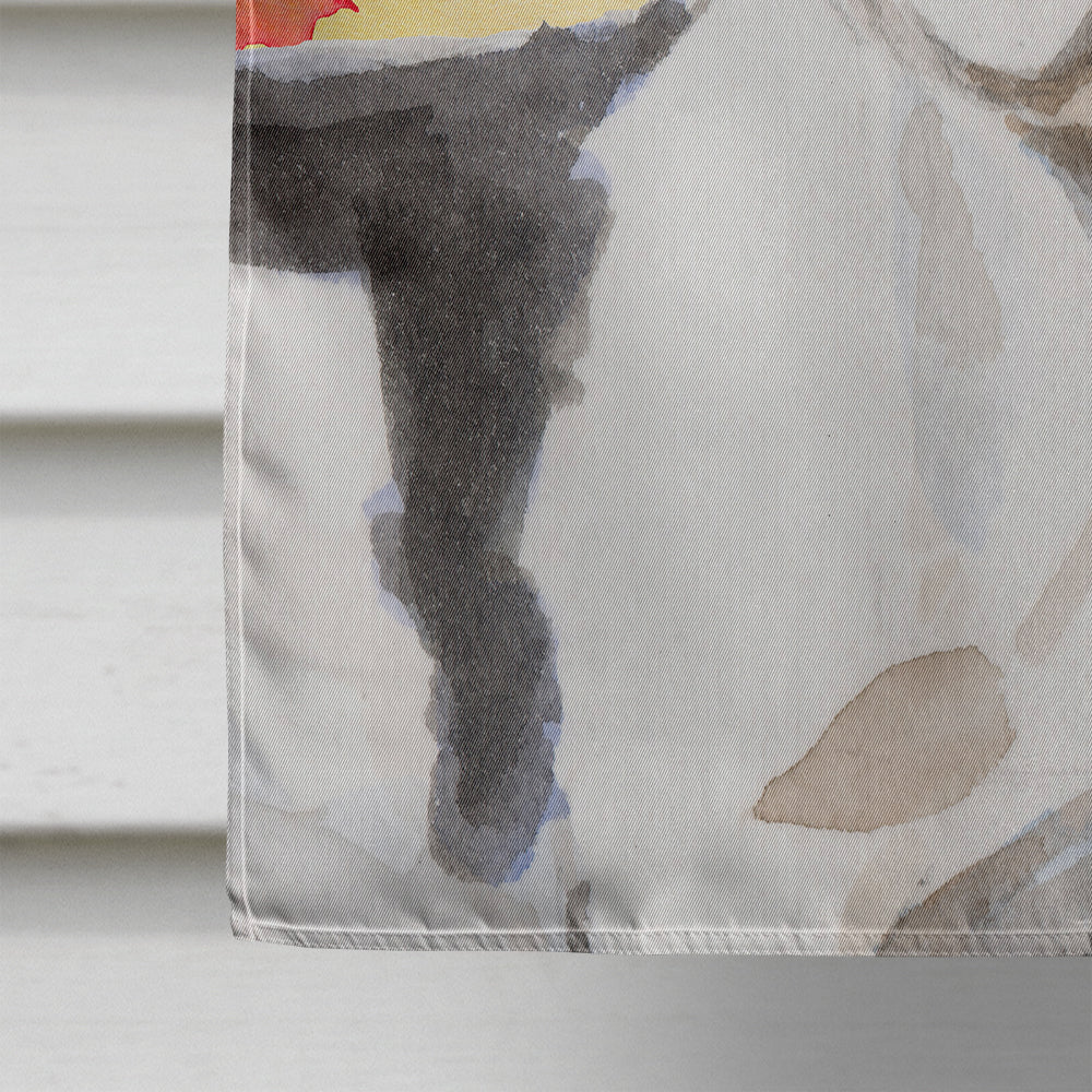 Black White French Bulldog Fall House Flag 28x40 Porch Sleeve Pole Decorative Outside Yard Banner Artwork Wall Hanging, Polyester