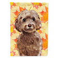 Brown Cockapoo Fall House Flag 28x40 Porch Sleeve Pole Decorative Outside Yard Banner Artwork Wall Hanging, Polyester