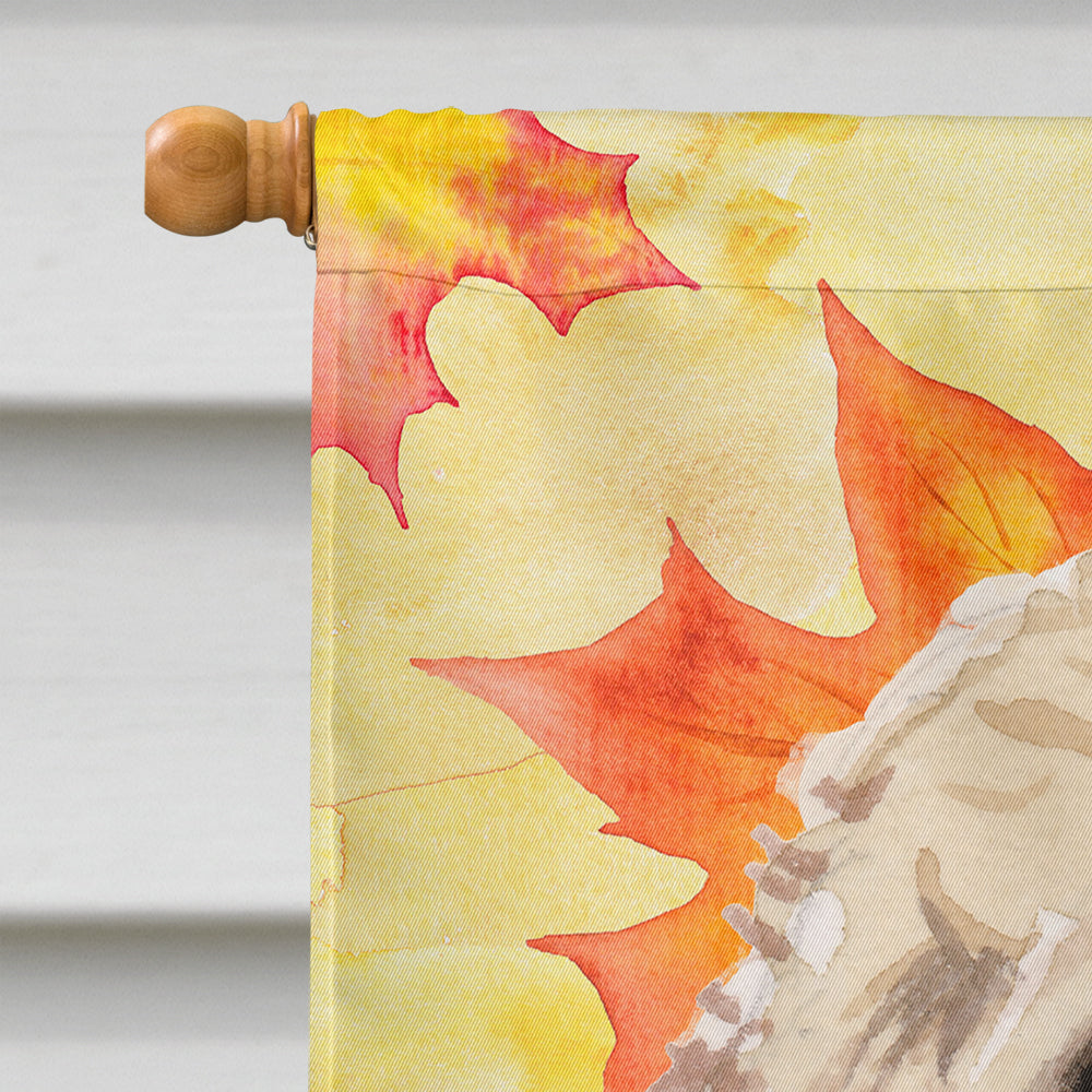 Champagne Cockapoo Fall House Flag 28x40 Porch Sleeve Pole Decorative Outside Yard Banner Artwork Wall Hanging, Polyester