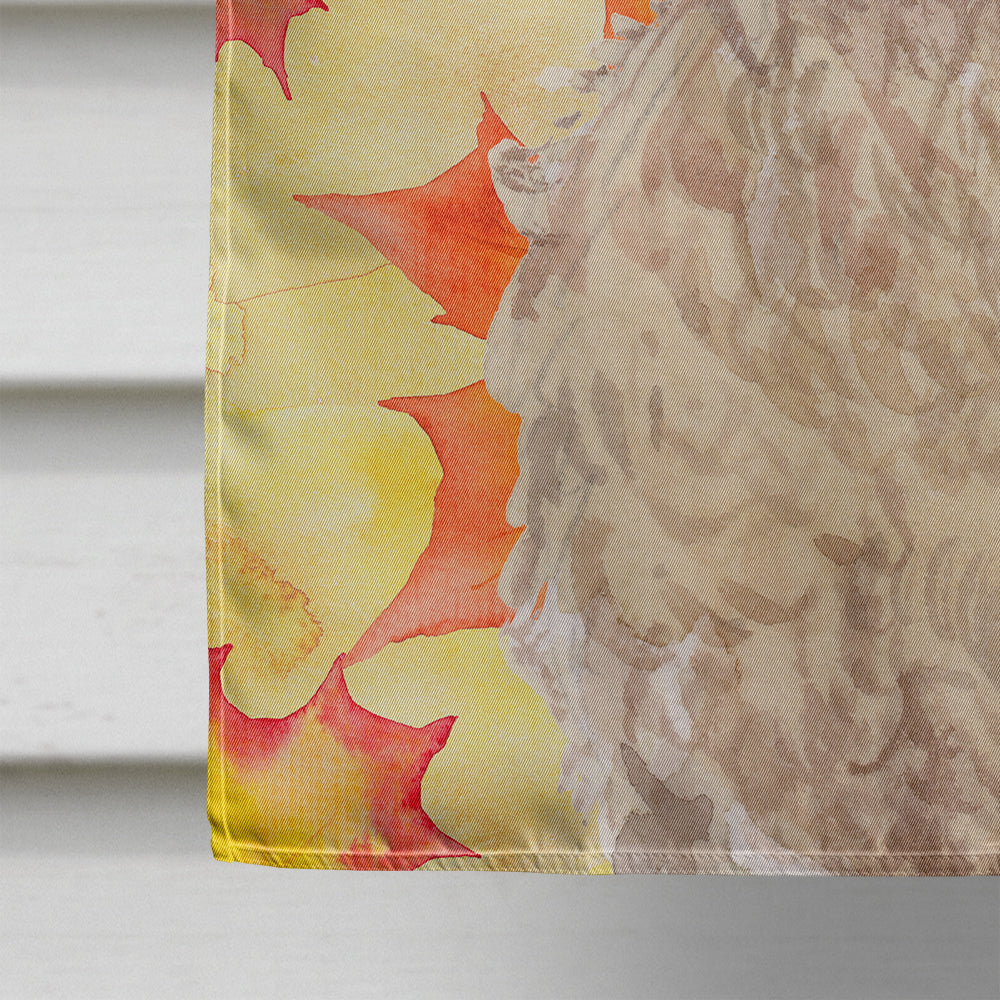 Champagne Cockapoo Fall House Flag 28x40 Porch Sleeve Pole Decorative Outside Yard Banner Artwork Wall Hanging, Polyester