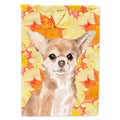 Chihuahua Fall House Flag 28x40 Porch Sleeve Pole Decorative Outside Yard Banner Artwork Wall Hanging, Polyester