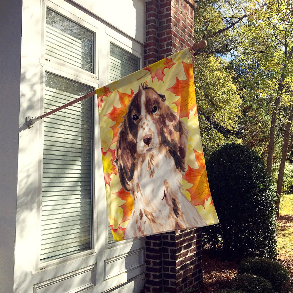 Brown Parti Fall House Flag 28x40 Porch Sleeve Pole Decorative Outside Yard Banner Artwork Wall Hanging, Polyester