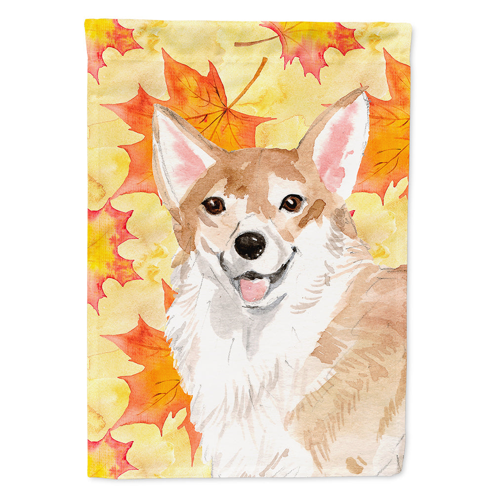 Corgi Fall House Flag 28x40 Porch Sleeve Pole Decorative Outside Yard Banner Artwork Wall Hanging, Polyester