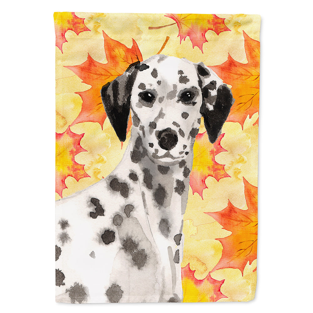 Dalmatian Fall House Flag 28x40 Porch Sleeve Pole Decorative Outside Yard Banner Artwork Wall Hanging, Polyester