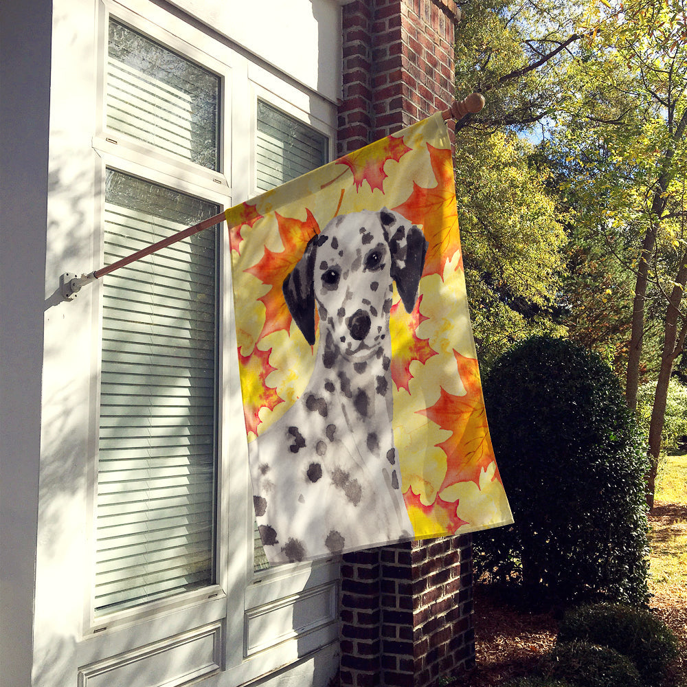 Dalmatian Fall House Flag 28x40 Porch Sleeve Pole Decorative Outside Yard Banner Artwork Wall Hanging, Polyester