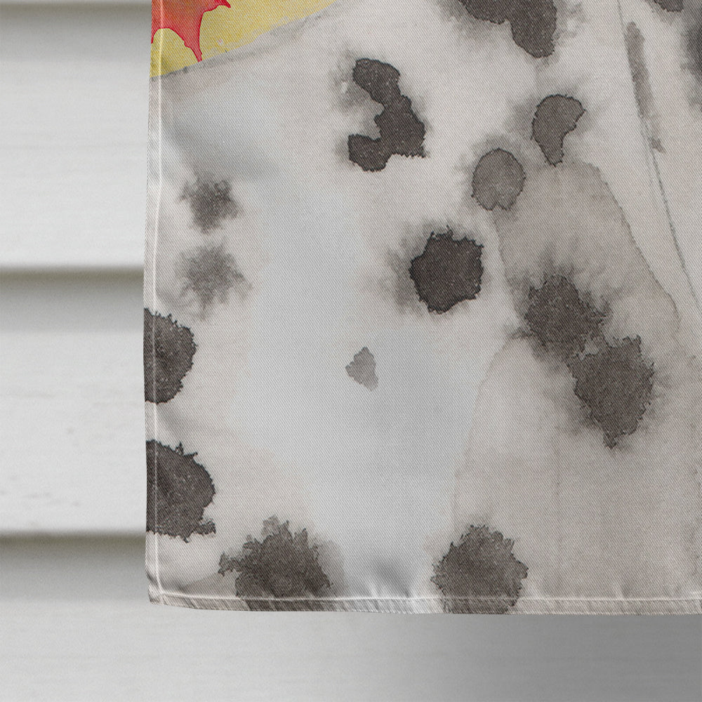 Dalmatian Fall House Flag 28x40 Porch Sleeve Pole Decorative Outside Yard Banner Artwork Wall Hanging, Polyester