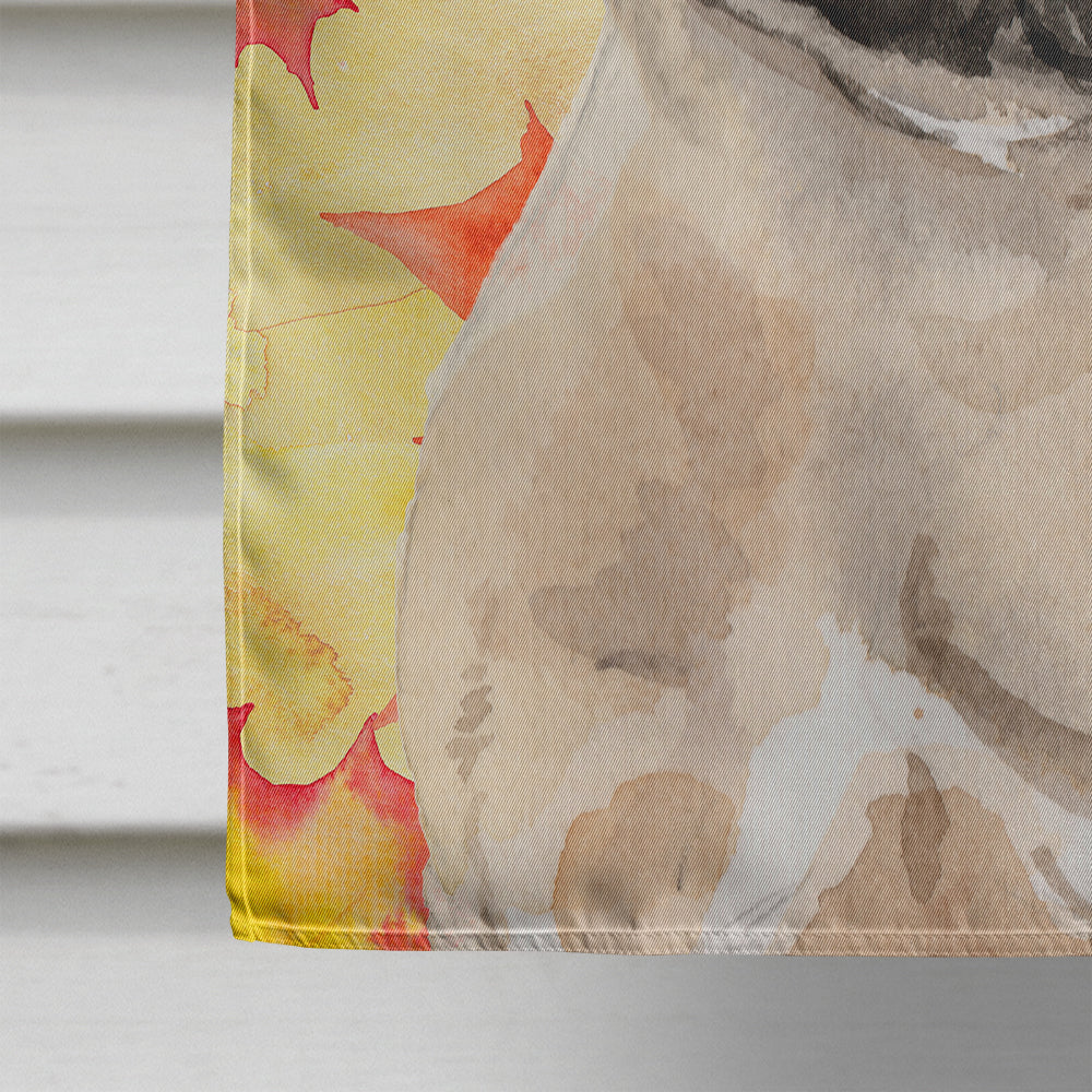 Fawn French Bulldog Fall House Flag 28x40 Porch Sleeve Pole Decorative Outside Yard Banner Artwork Wall Hanging, Polyester