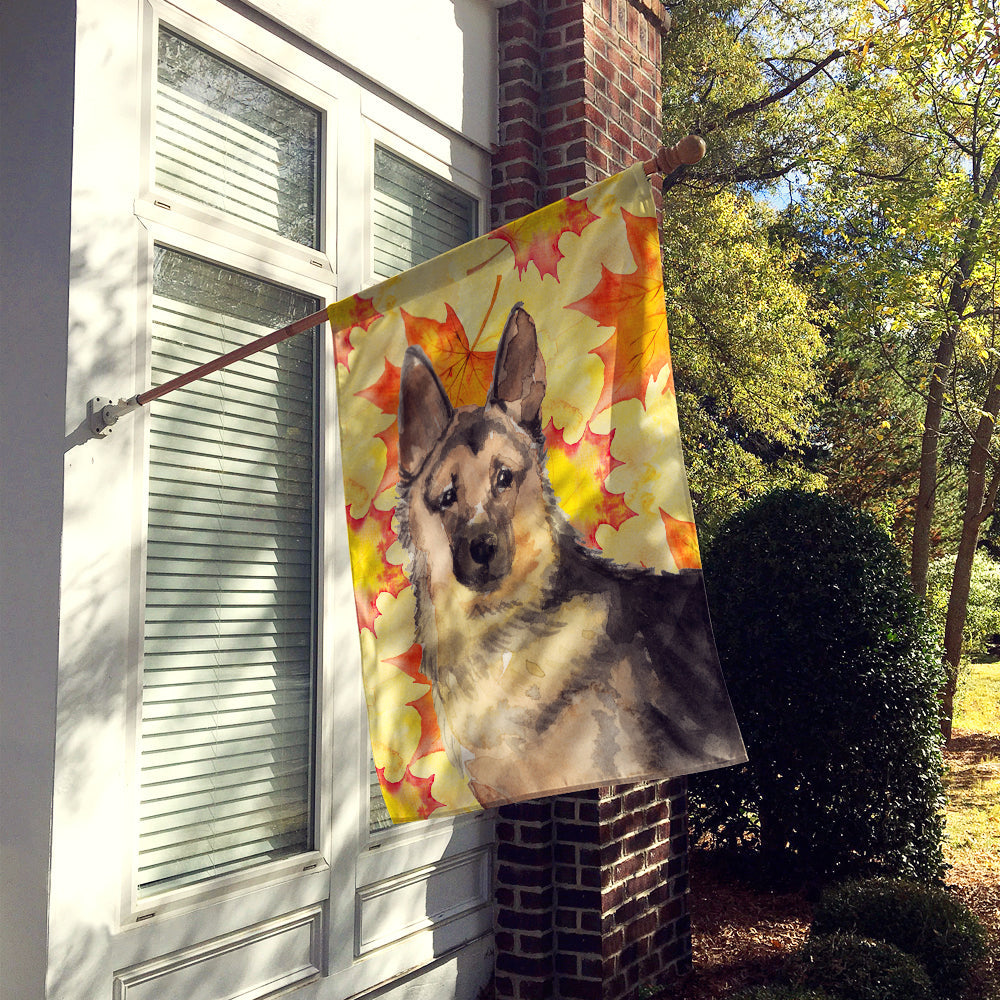 German Shepherd Fall House Flag 28x40 Porch Sleeve Pole Decorative Outside Yard Banner Artwork Wall Hanging, Polyester