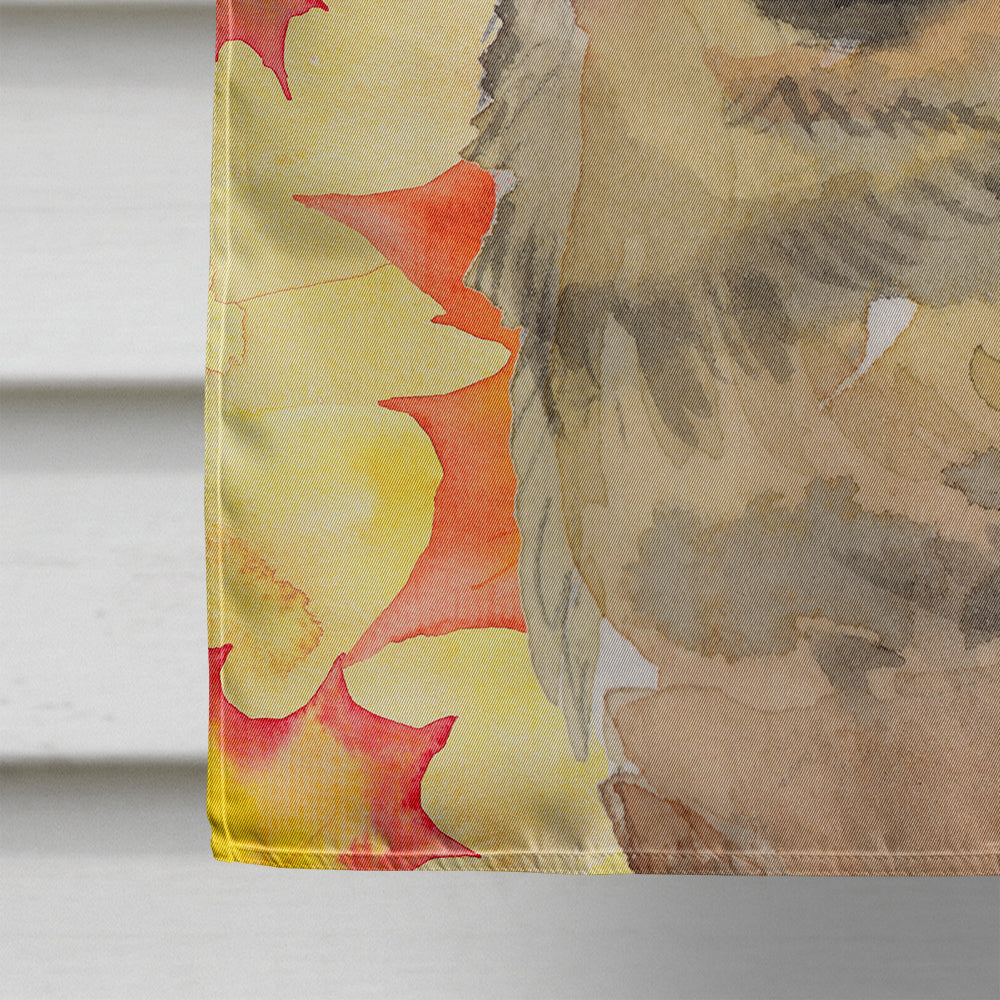 German Shepherd Fall House Flag 28x40 Porch Sleeve Pole Decorative Outside Yard Banner Artwork Wall Hanging, Polyester