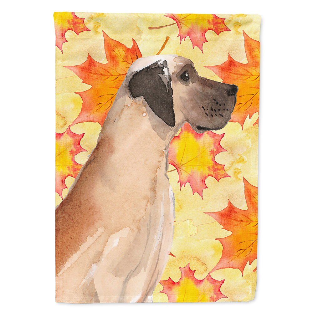 Fawn Natural Great Dane Fall House Flag 28x40 Porch Sleeve Pole Decorative Outside Yard Banner Artwork Wall Hanging, Polyester