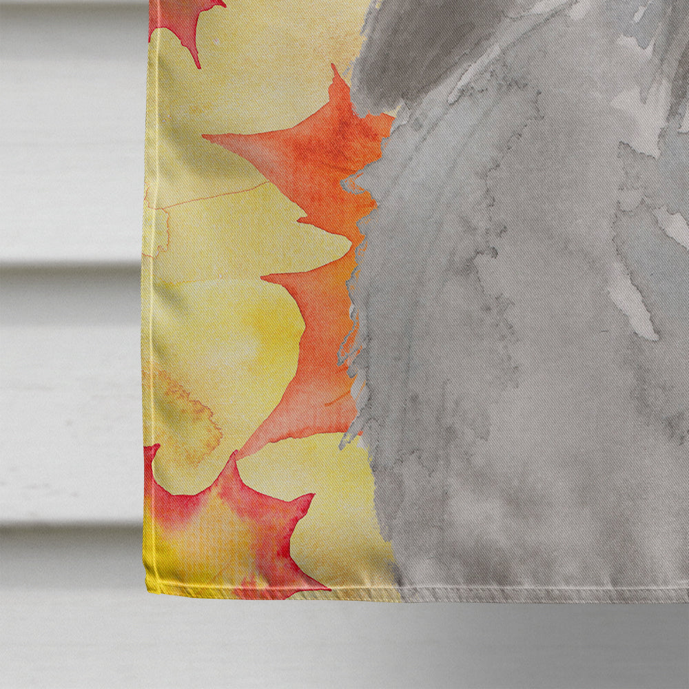 Grey Standard Poodle Fall House Flag 28x40 Porch Sleeve Pole Decorative Outside Yard Banner Artwork Wall Hanging, Polyester