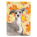Italian Greyhound Fall House Flag 28x40 Porch Sleeve Pole Decorative Outside Yard Banner Artwork Wall Hanging, Polyester