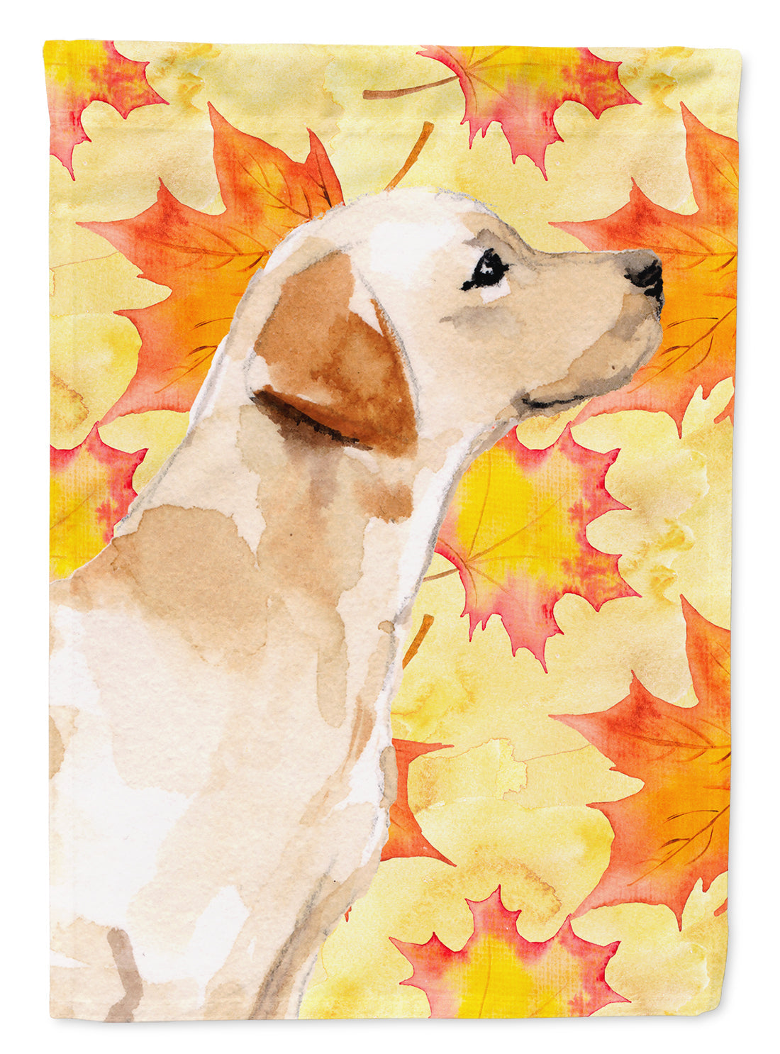 Yellow Labrador #2 Fall House Flag 28x40 Porch Sleeve Pole Decorative Outside Yard Banner Artwork Wall Hanging, Polyester