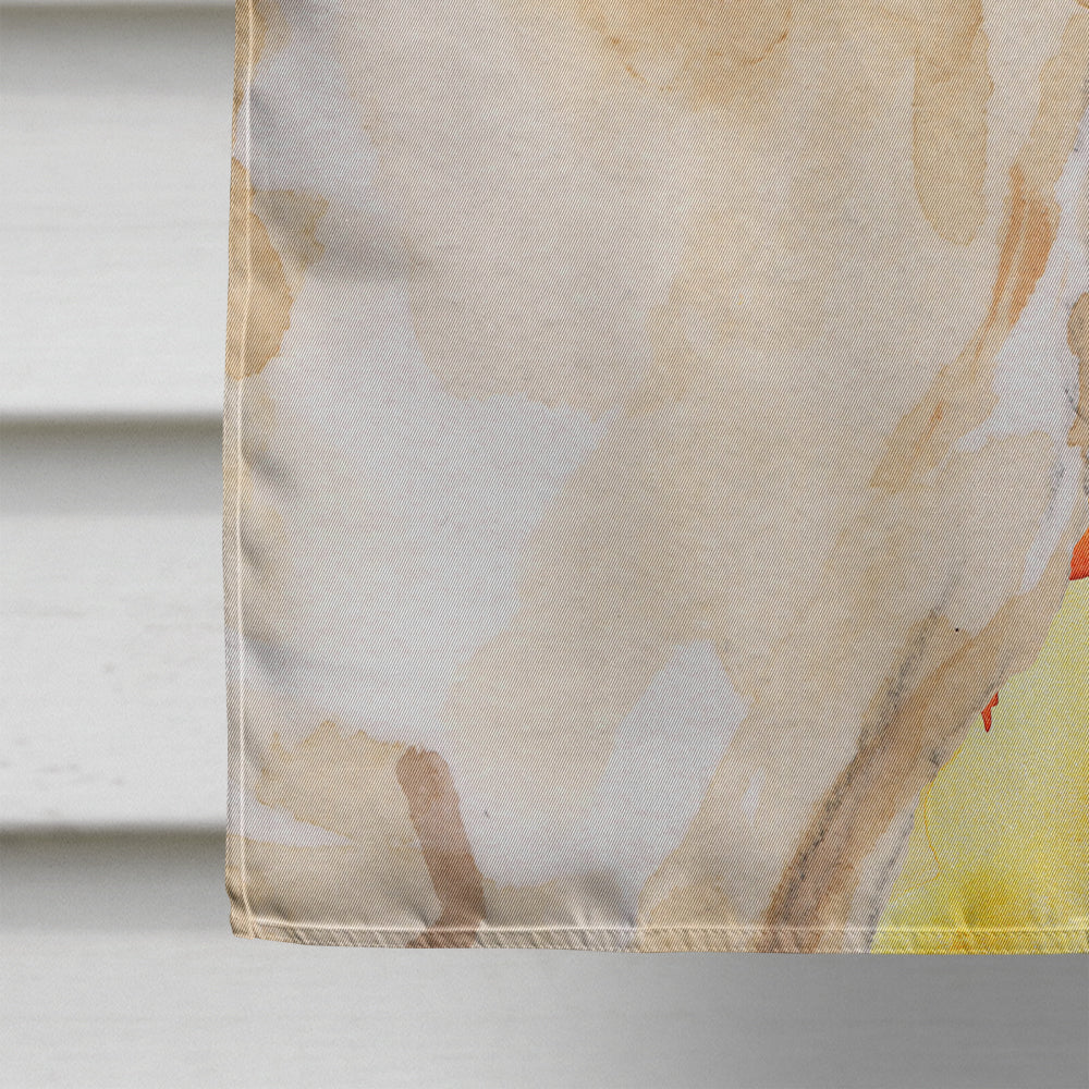 Yellow Labrador #2 Fall House Flag 28x40 Porch Sleeve Pole Decorative Outside Yard Banner Artwork Wall Hanging, Polyester