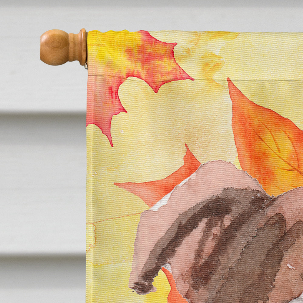 Red Staffie Bull Terrier Fall House Flag 28x40 Porch Sleeve Pole Decorative Outside Yard Banner Artwork Wall Hanging, Polyester