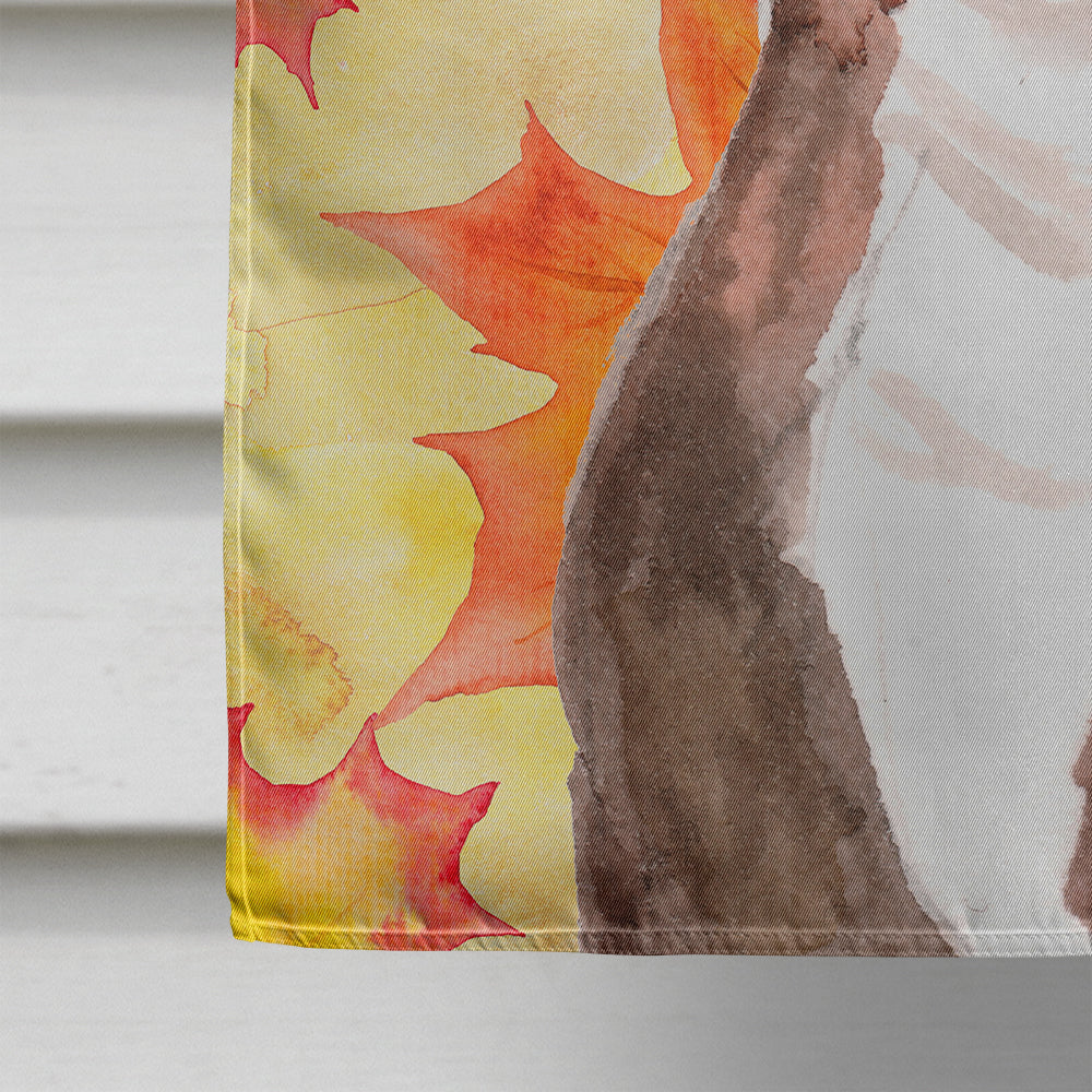 Red Staffie Bull Terrier Fall House Flag 28x40 Porch Sleeve Pole Decorative Outside Yard Banner Artwork Wall Hanging, Polyester