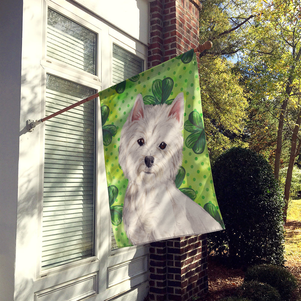 Westie St. Patrick's House Flag 28x40 Porch Sleeve Pole Decorative Outside Yard Banner Artwork Wall Hanging, Polyester