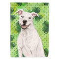 White Staffie Bull Terrier St. Patrick's House Flag 28x40 Porch Sleeve Pole Decorative Outside Yard Banner Artwork Wall Hanging, Polyester