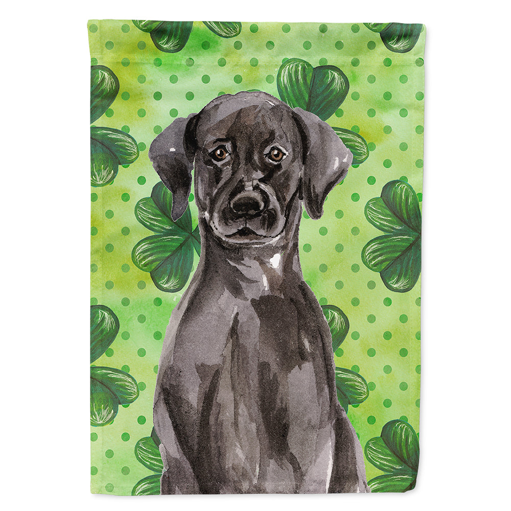 Black Labrador St. Patrick's House Flag 28x40 Porch Sleeve Pole Decorative Outside Yard Banner Artwork Wall Hanging, Polyester
