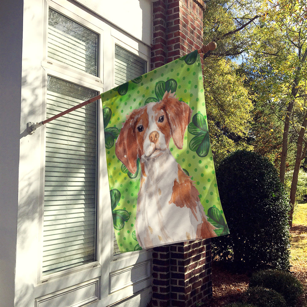 Brittany Spaniel St. Patrick's House Flag 28x40 Porch Sleeve Pole Decorative Outside Yard Banner Artwork Wall Hanging, Polyester