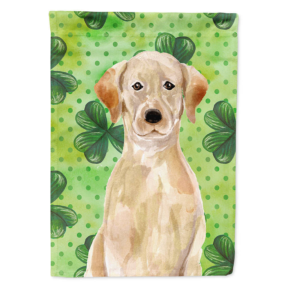 Yellow Labrador St. Patrick's House Flag 28x40 Porch Sleeve Pole Decorative Outside Yard Banner Artwork Wall Hanging, Polyester