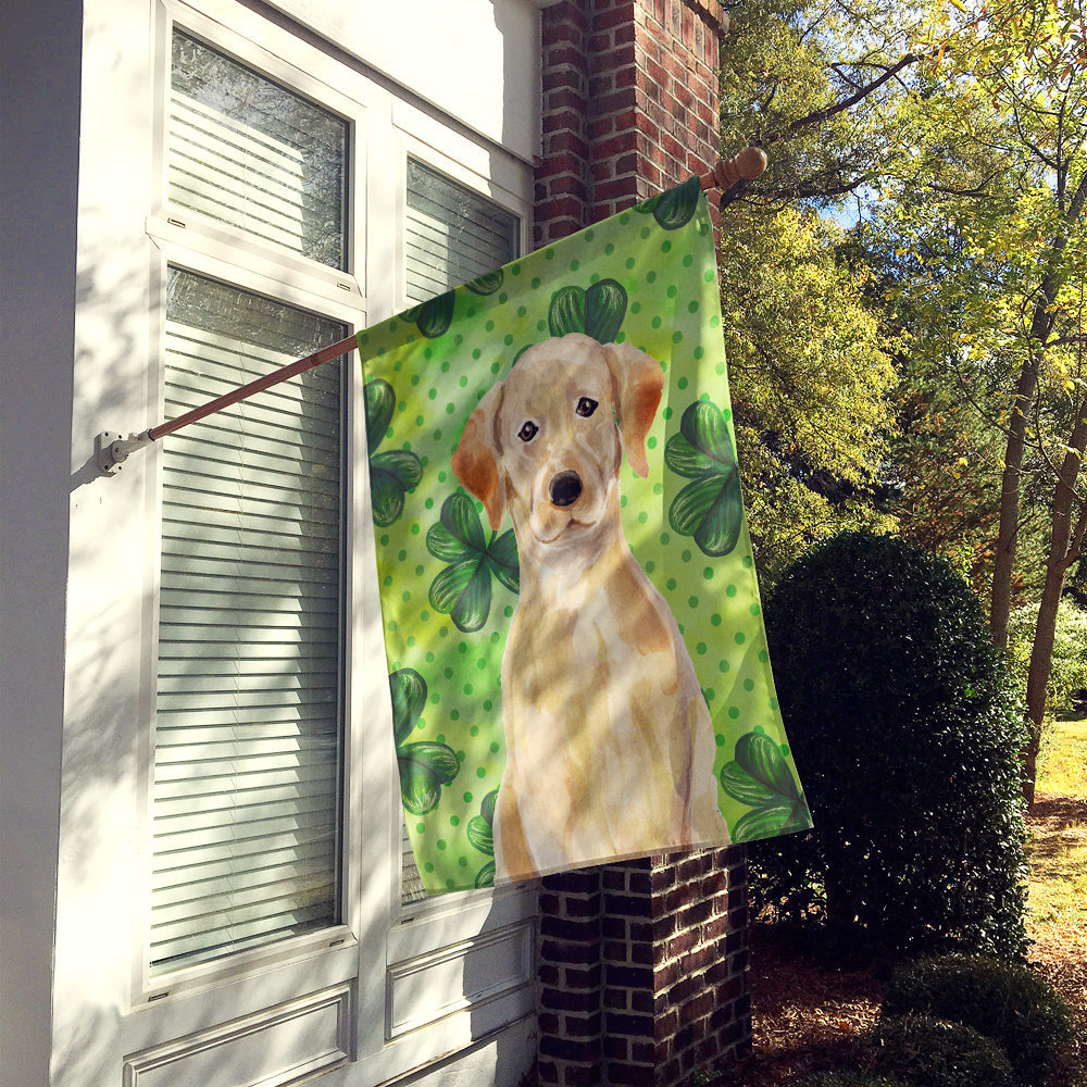 Yellow Labrador St. Patrick's House Flag 28x40 Porch Sleeve Pole Decorative Outside Yard Banner Artwork Wall Hanging, Polyester