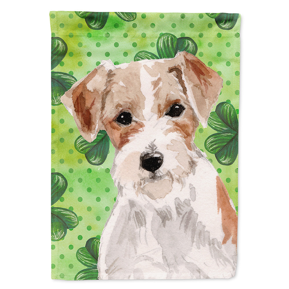 Wire Hair Jack Russell St. Patrick's House Flag 28x40 Porch Sleeve Pole Decorative Outside Yard Banner Artwork Wall Hanging, Polyester