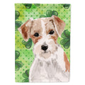 Wire Hair Jack Russell St. Patrick's House Flag 28x40 Porch Sleeve Pole Decorative Outside Yard Banner Artwork Wall Hanging, Polyester