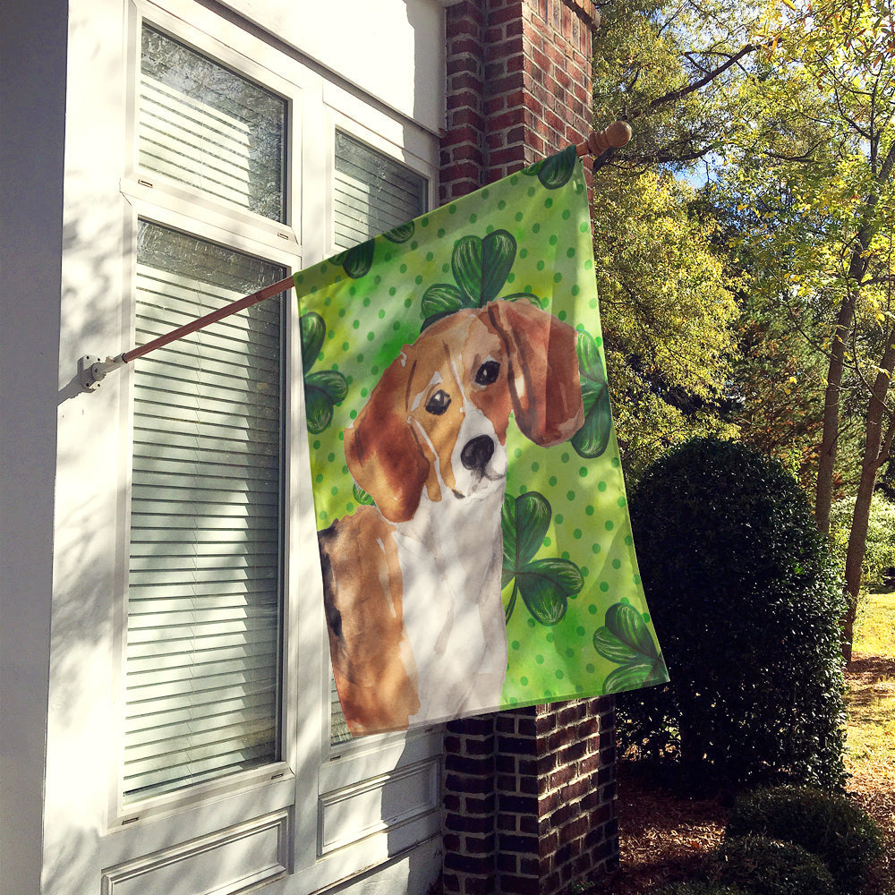 Beagle St. Patrick's House Flag 28x40 Porch Sleeve Pole Decorative Outside Yard Banner Artwork Wall Hanging, Polyester
