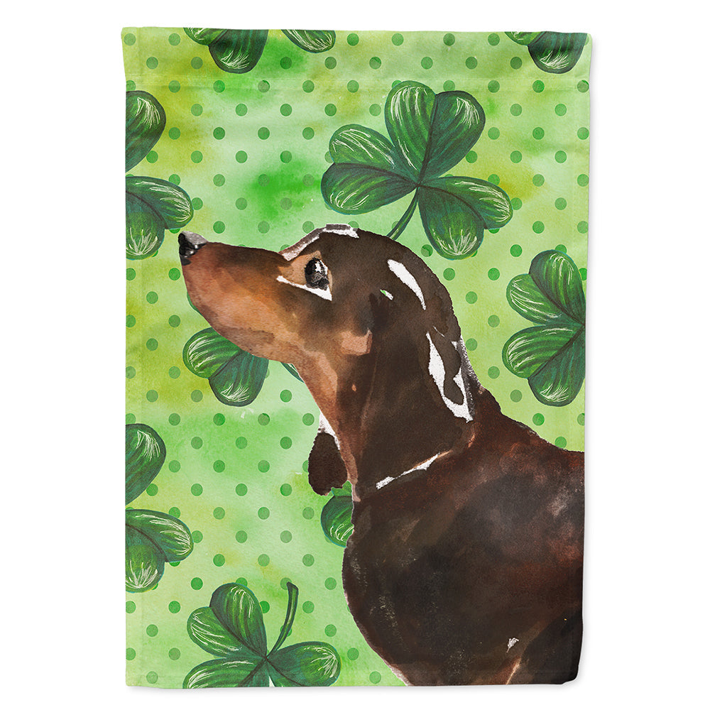 Black and Tan Dachshund St. Patrick's House Flag 28x40 Porch Sleeve Pole Decorative Outside Yard Banner Artwork Wall Hanging, Polyester
