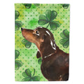 Black and Tan Dachshund St. Patrick's House Flag 28x40 Porch Sleeve Pole Decorative Outside Yard Banner Artwork Wall Hanging, Polyester