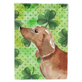 Red Tan Dachshund St. Patrick's House Flag 28x40 Porch Sleeve Pole Decorative Outside Yard Banner Artwork Wall Hanging, Polyester