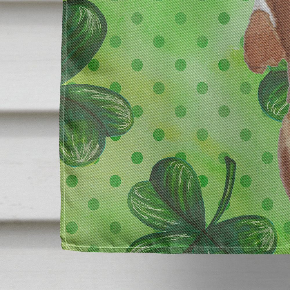 Red Tan Dachshund St. Patrick's House Flag 28x40 Porch Sleeve Pole Decorative Outside Yard Banner Artwork Wall Hanging, Polyester