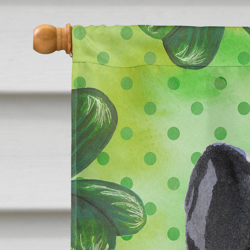 Black White French Bulldog St. Patrick's House Flag 28x40 Porch Sleeve Pole Decorative Outside Yard Banner Artwork Wall Hanging, Polyester